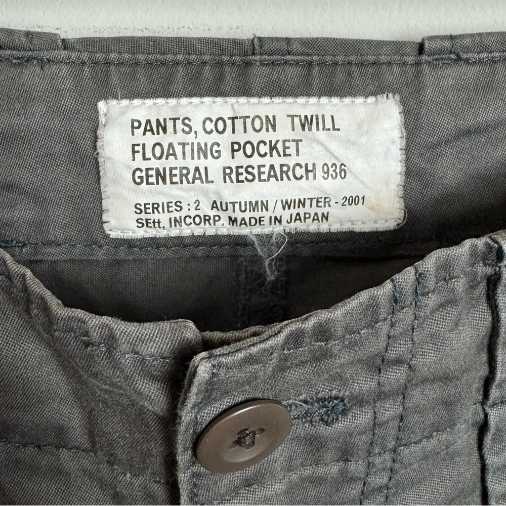 General Research Cotton Twill “Floating Pocket” Pants – AW2001 – Size M